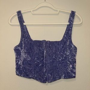 Purple velvet corset crop top